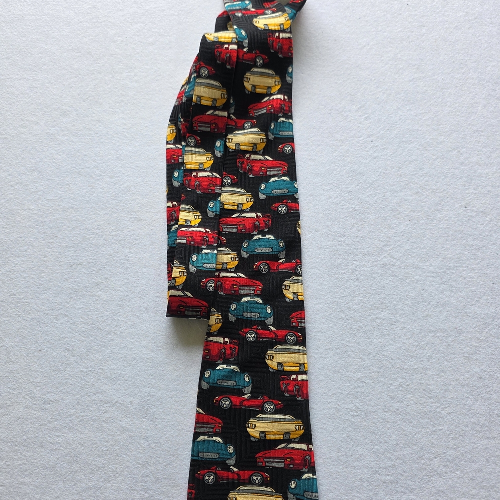 Class Club Multicolor Vintage Car Tie